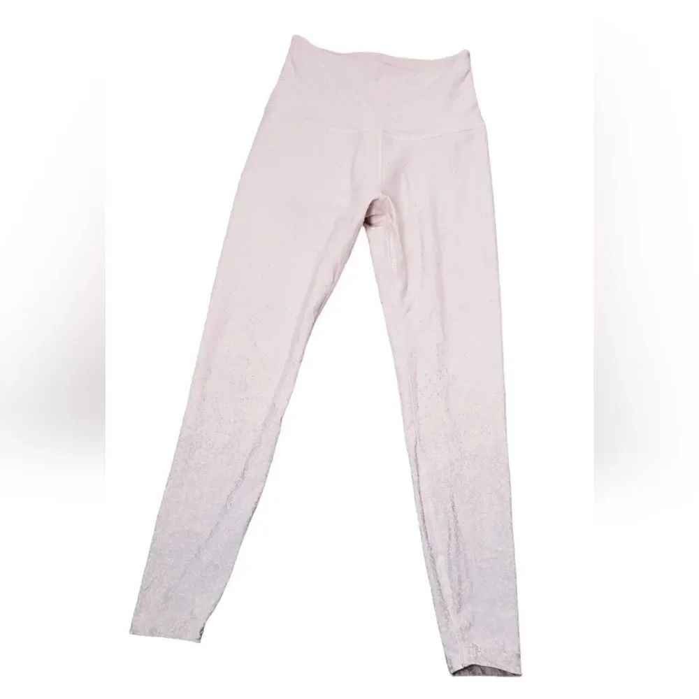 Beyond Yoga Pink & Silver High Waisted Leggings